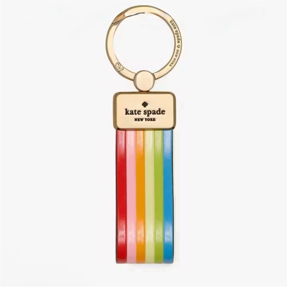 Kate Spade MSRP $99 rainbow, keychain bag charm key, ring, key fob NWT - Picture 4 of 10